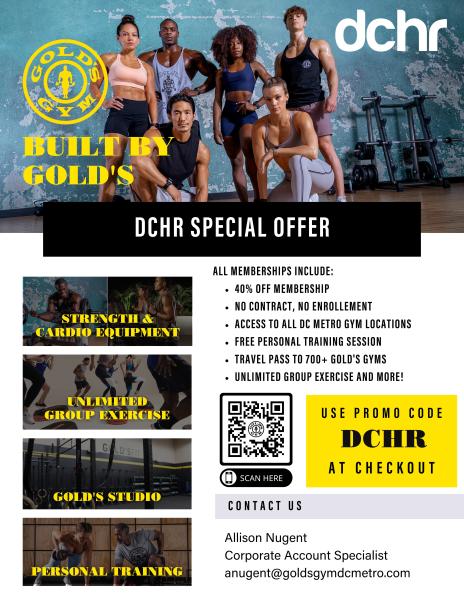 Gold's Gym DC Metro DCHR Special Offer Flyer