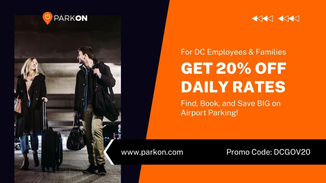 ParkON Airport Parking Discount flyer